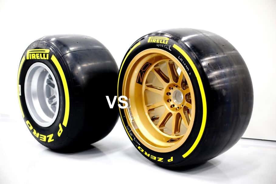 13 inch v 18 inch wheels formula 1
