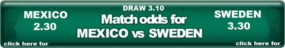 Mexico Vs Sweden odds match from group F