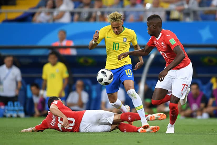 Neymar JR Denis Zakaria Brazil vs Switzerland World Cup 2018