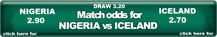 Nigeria vs Iceland match odds world cup 2018