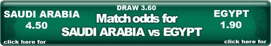 Saudi Arabia vs Egypt match odds and prediction