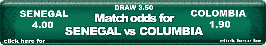 Senegal Vs Colombia match odds group H decider