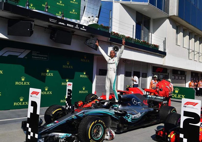 Hamilton takes a 24-point lead into summer break finishing first at Hungarian Grand Prix right behind him was Sebastian Fettel and Kimi Raikionen from Ferrari