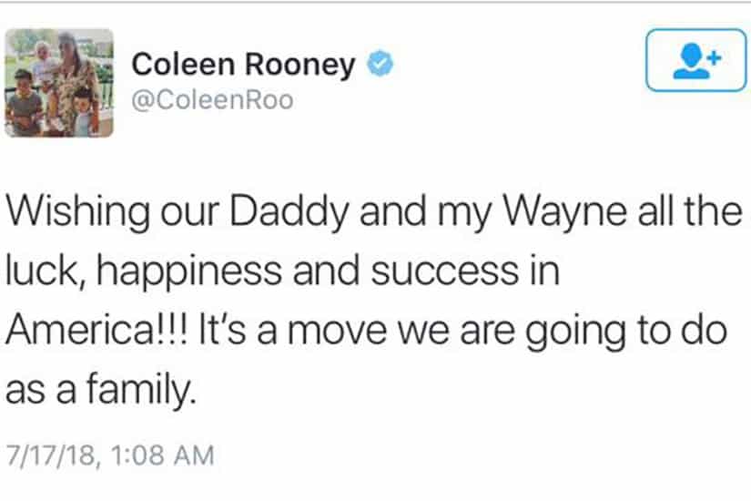 Rooneys family moving to Washington
