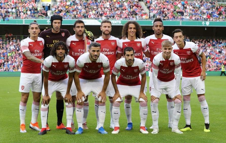 Arsenal 2018 team going to Chelsea second leg Premier League