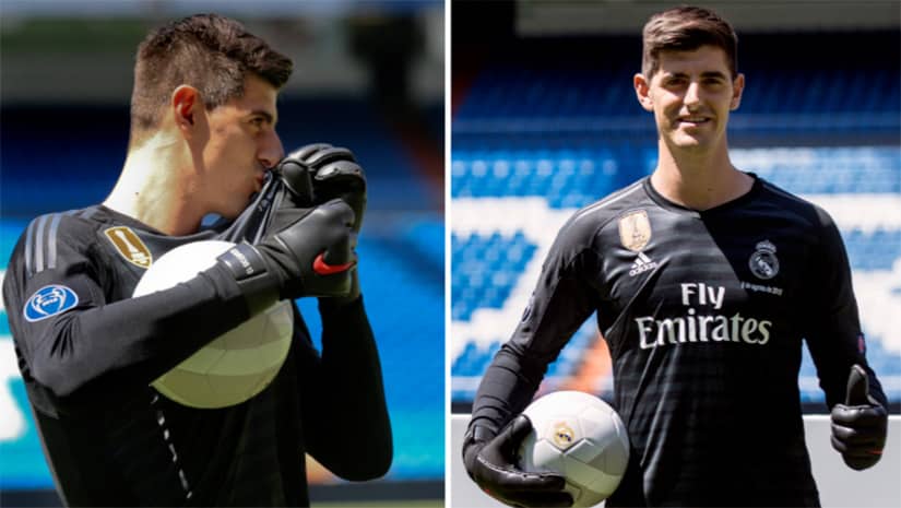 Courtois kissed the Real Madrid badge
