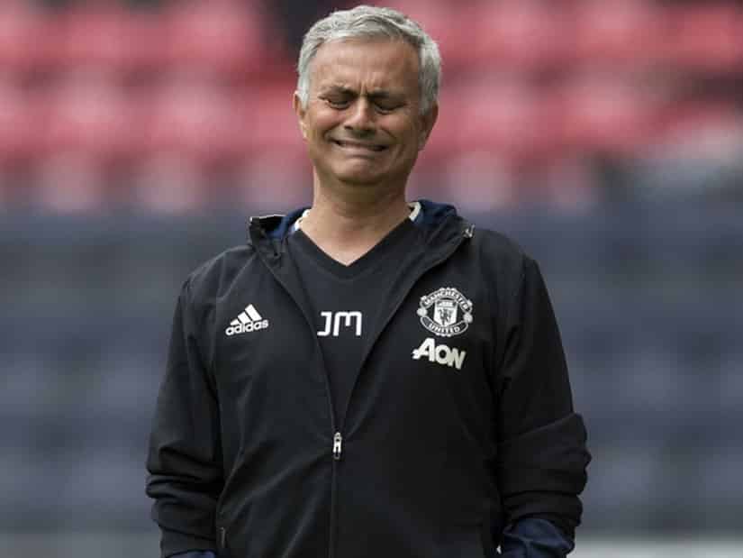 Jose Mourinho sad Manchester United