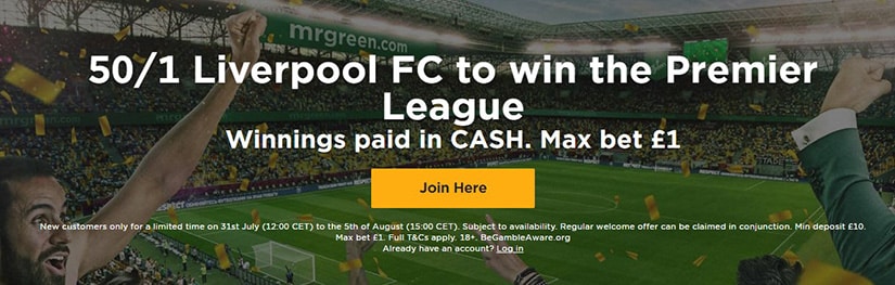 Liverpool FC to win the Premier League 2018-2019 Season MrGreen