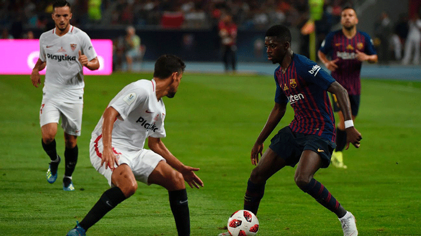 Ousmane Dembele vs Sevilla FC yesterday