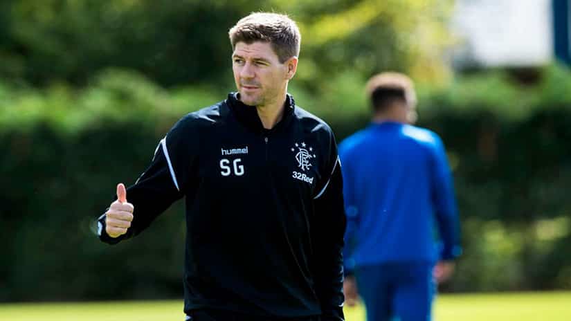 Steven Gerard Rangers FC on training