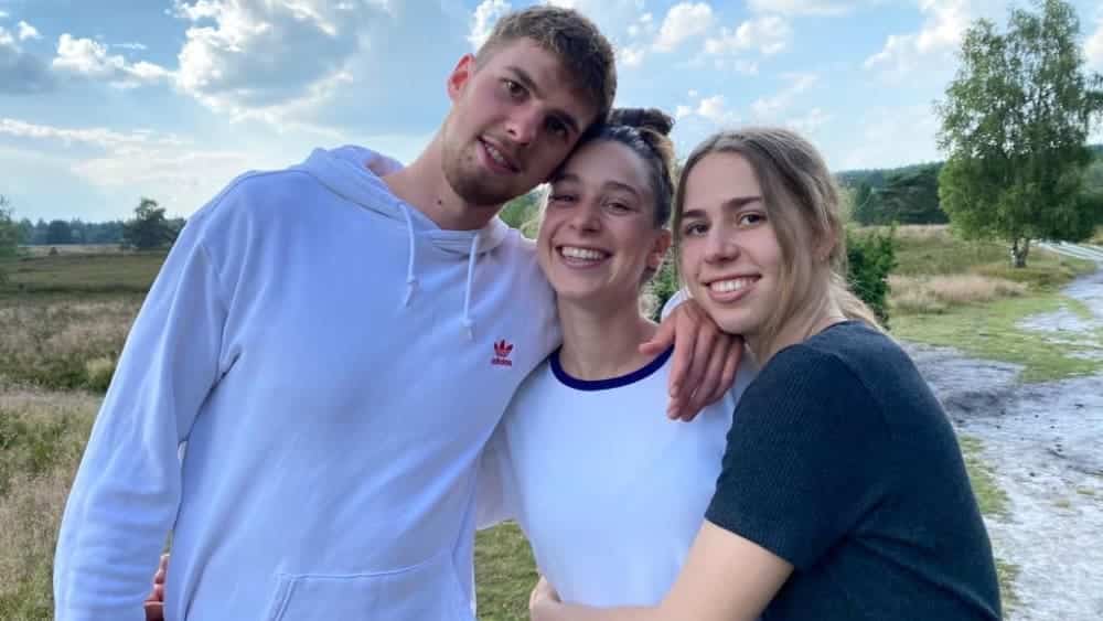 Sporty family: Anton Stach with his siblings Emma (centre) and Lotta.