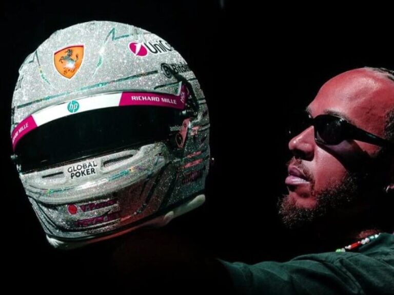 Silver instead of yellow: Hamilton unveils spectacular Las Vegas helmet