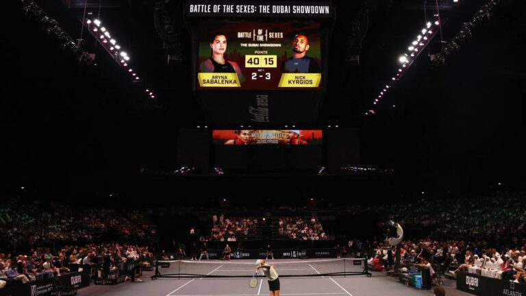 Tennis battle of the sexes: Kyrgios beats Sabalenka