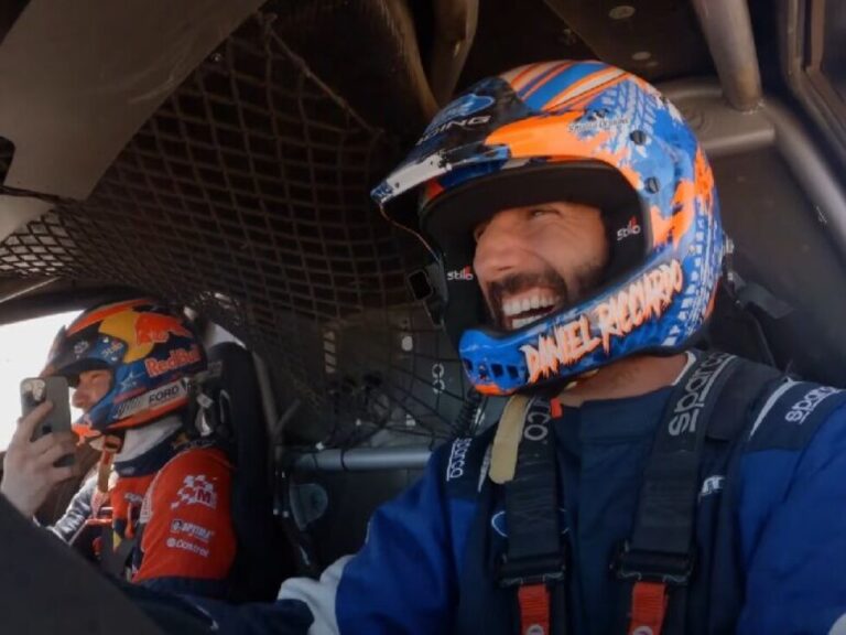 Crazy desert comeback: Daniel Ricciardo shocks Ford crew with huge jump